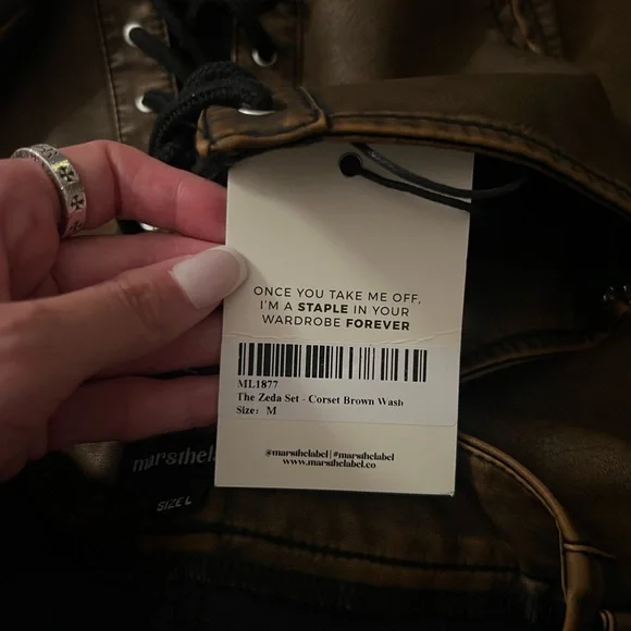 Mars The Label Corset Wide Leg Cargo Jumpsuit Cargo 2 Piece Zeda Set in Brown - Picture 8 of 8